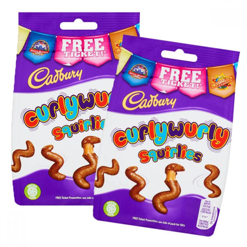 Cadbury Curly Wurly Squirlies 10Piece Box Candy Ireland